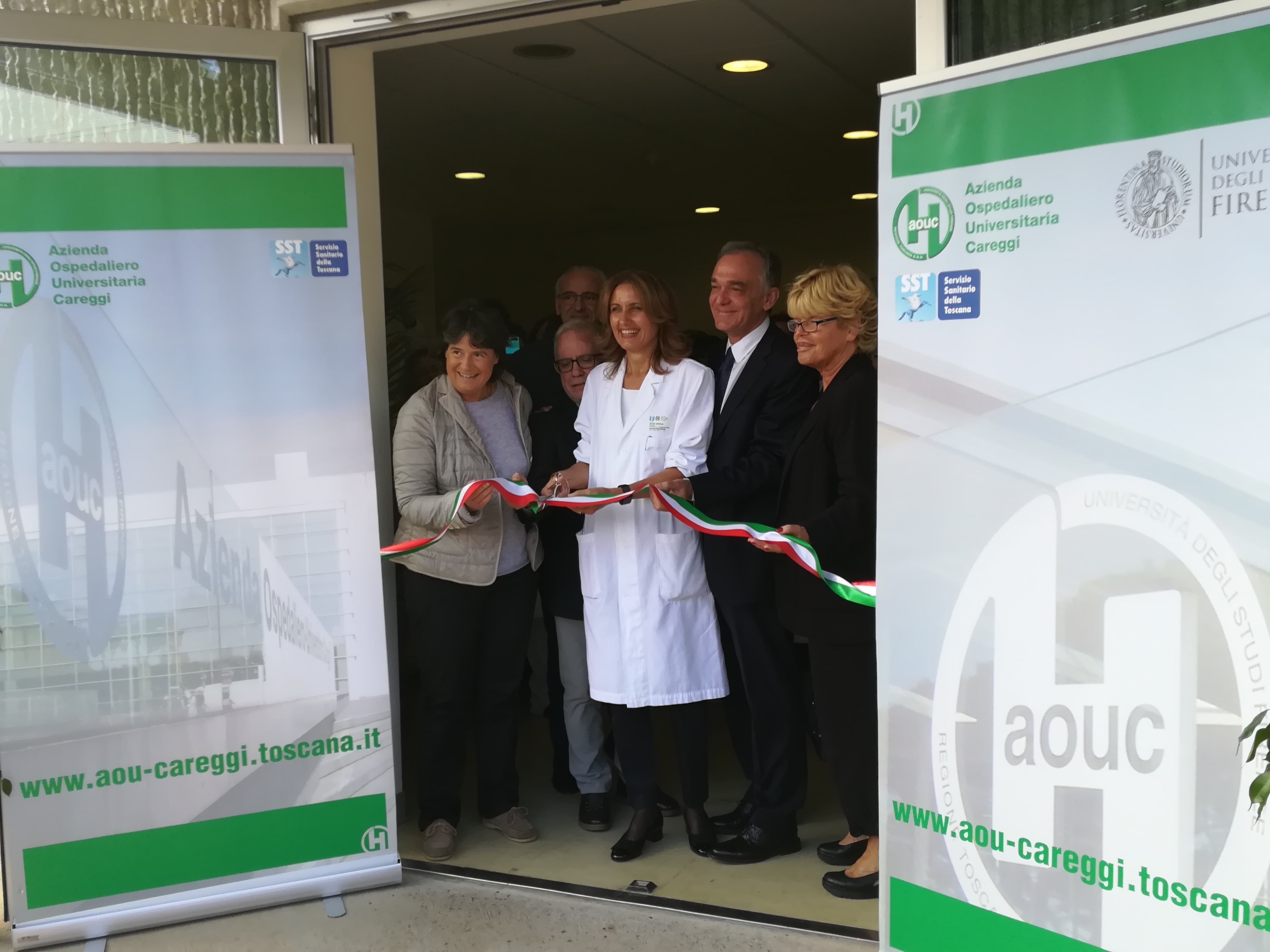 Immagine Nuova anatomia patologica AOU Careggi, Rossi e Saccardi al taglio del nastro